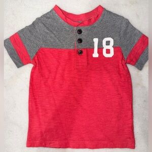 OshKosh B'gosh Red and Gray Short Sleeve Tee